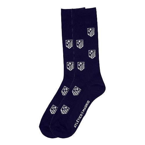 Navy Blue Monochrome Crest Socks image number null